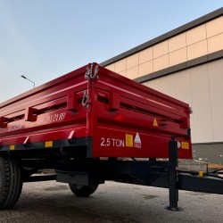 Azimli 2,5 Ton Römork – Yağlı Frenli, Arkaya Devirme, Özel Kapaklı Model