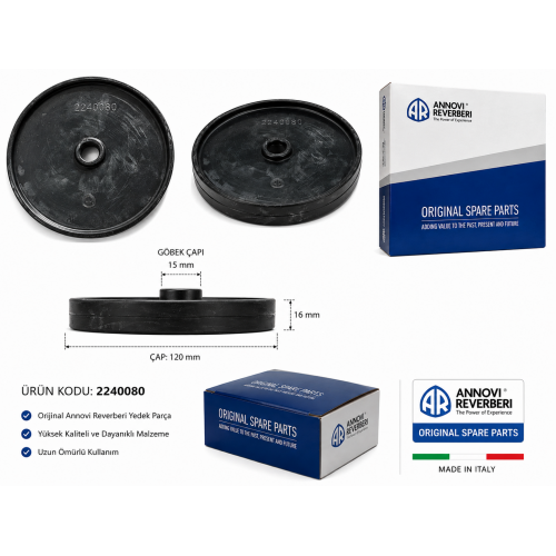 Annovi Reverberi BHA130 BHA150 BHA170 Pompa Membran Lastiği 3'lü Set | Orijinal İtalyan Yedek Parça | 120 mm | Ürün Kodu 2240080